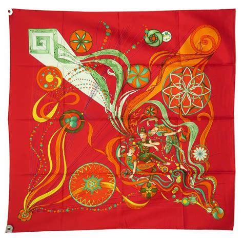 hermes scarf danse du cosmo|HERMES Silk La Danse du Cosmos Scarf 90 .